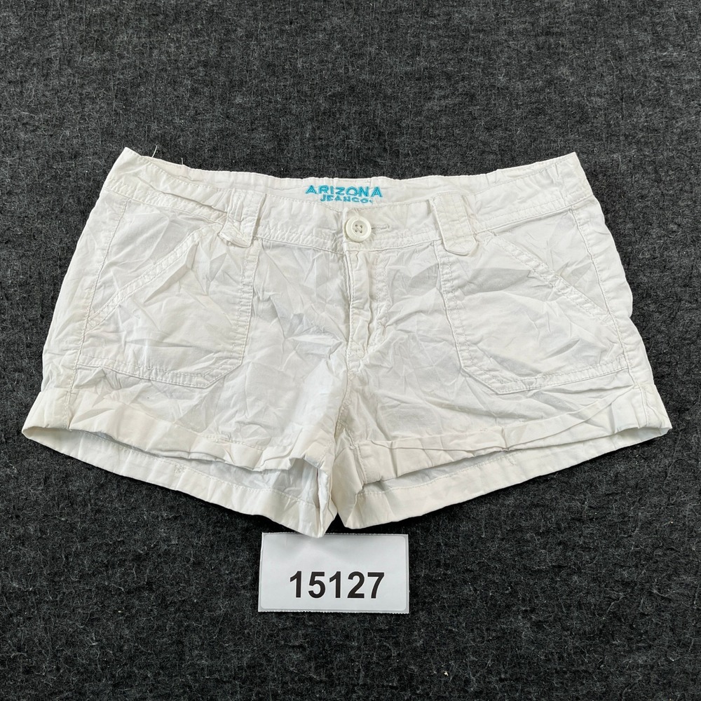 Arizona Jean Co. Boyfriend Shorts Women 5 White Cotton Stretch Cuffed Hem Casual
